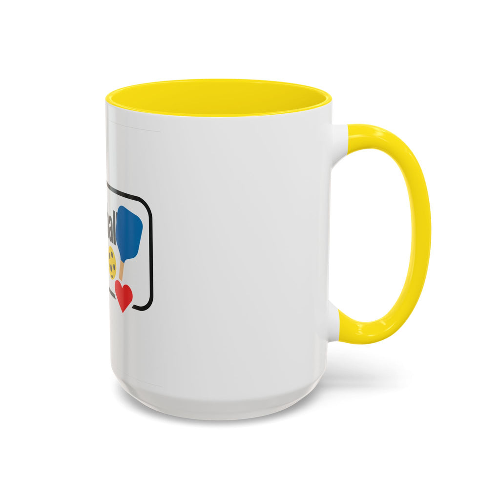 #Pickleball Accent Coffee Mug — Pickleball Paddle & Ball Design (11/15 oz)