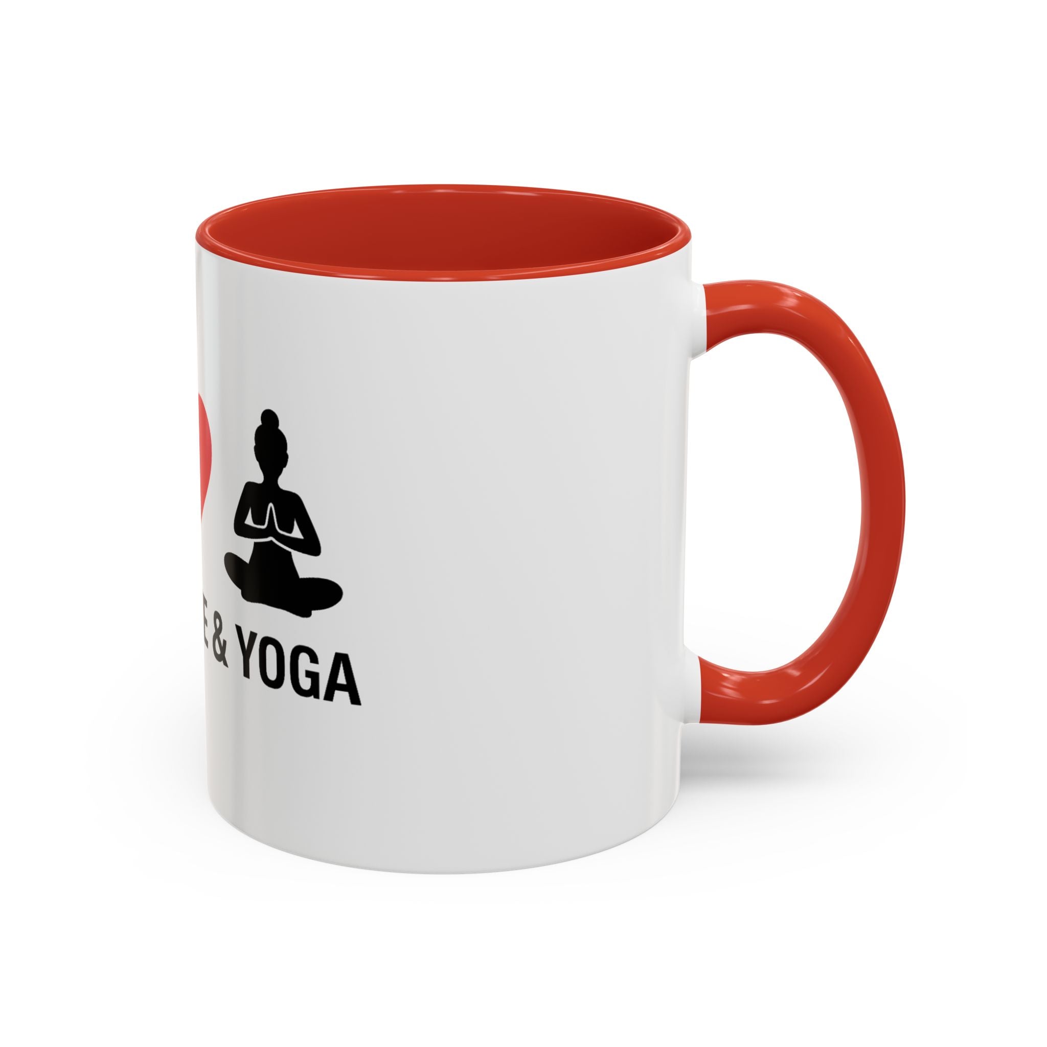 Peace Love & Yoga Accent Coffee Mug