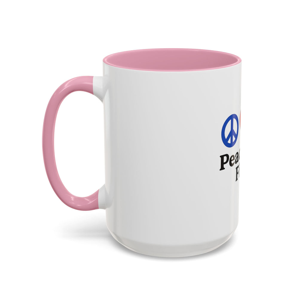 Peace, Love & Fishing Mug - Colorful Ceramic Coffee Cup for Anglers