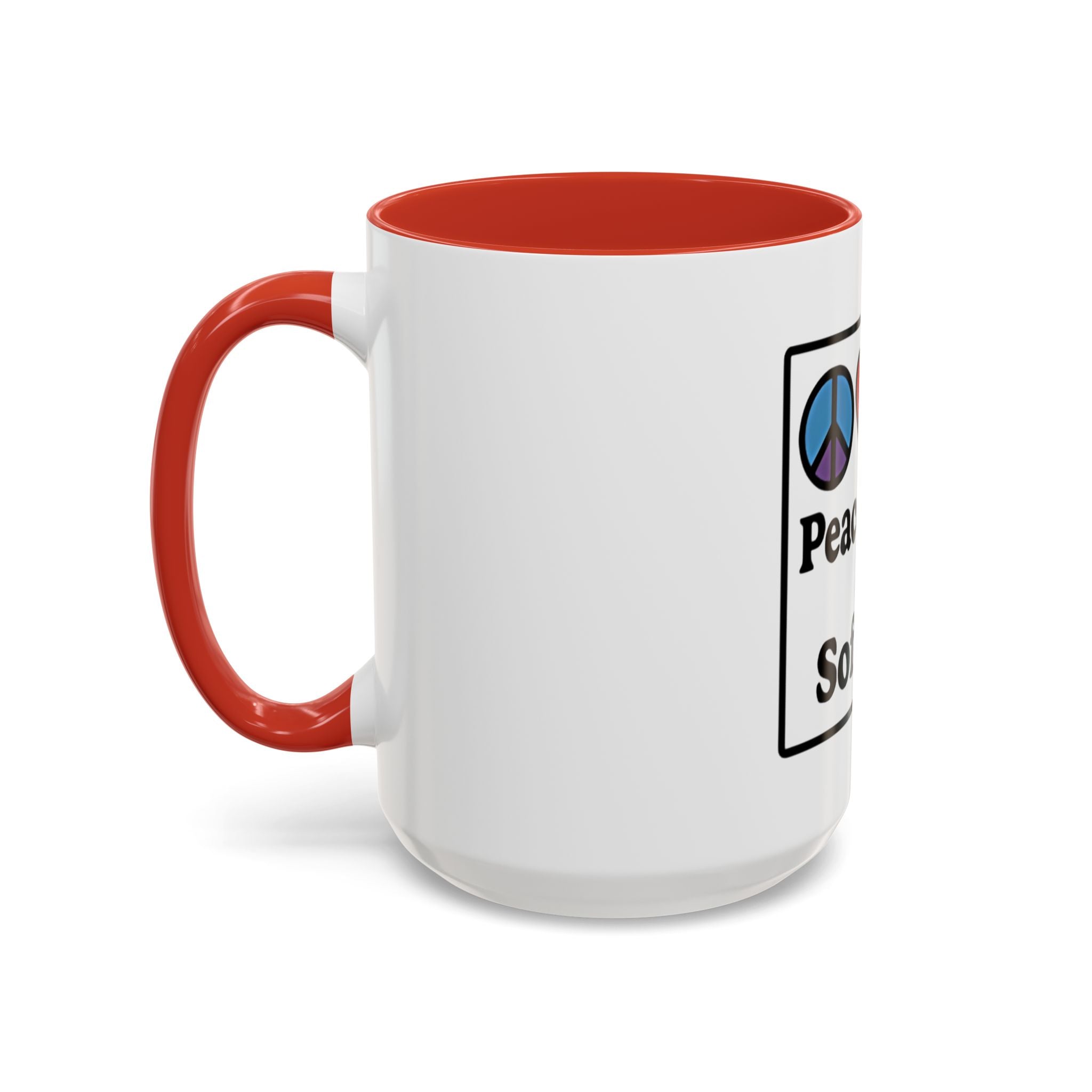 Peace Love Softball Coffee Mug, Sporty Mug for Softball Fans
