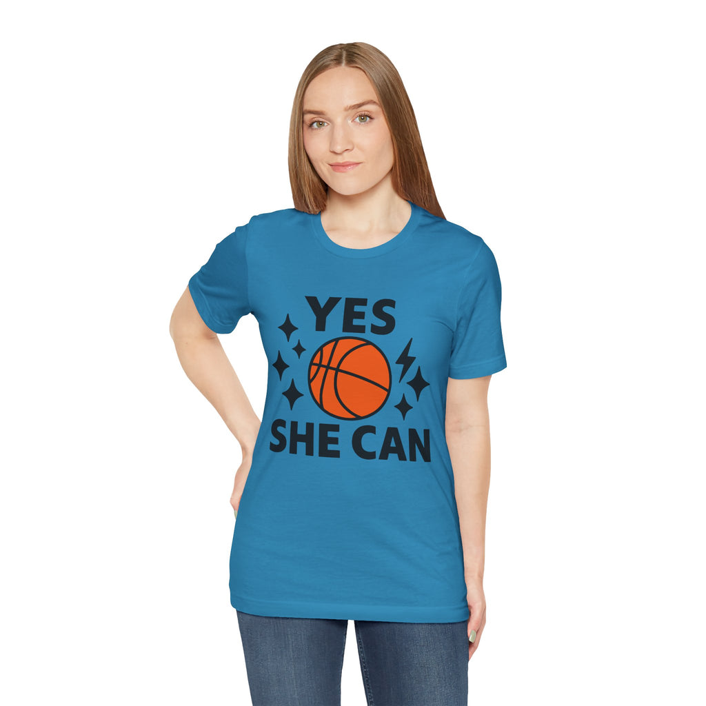 Yes, She Can Basketball Unisex Tee