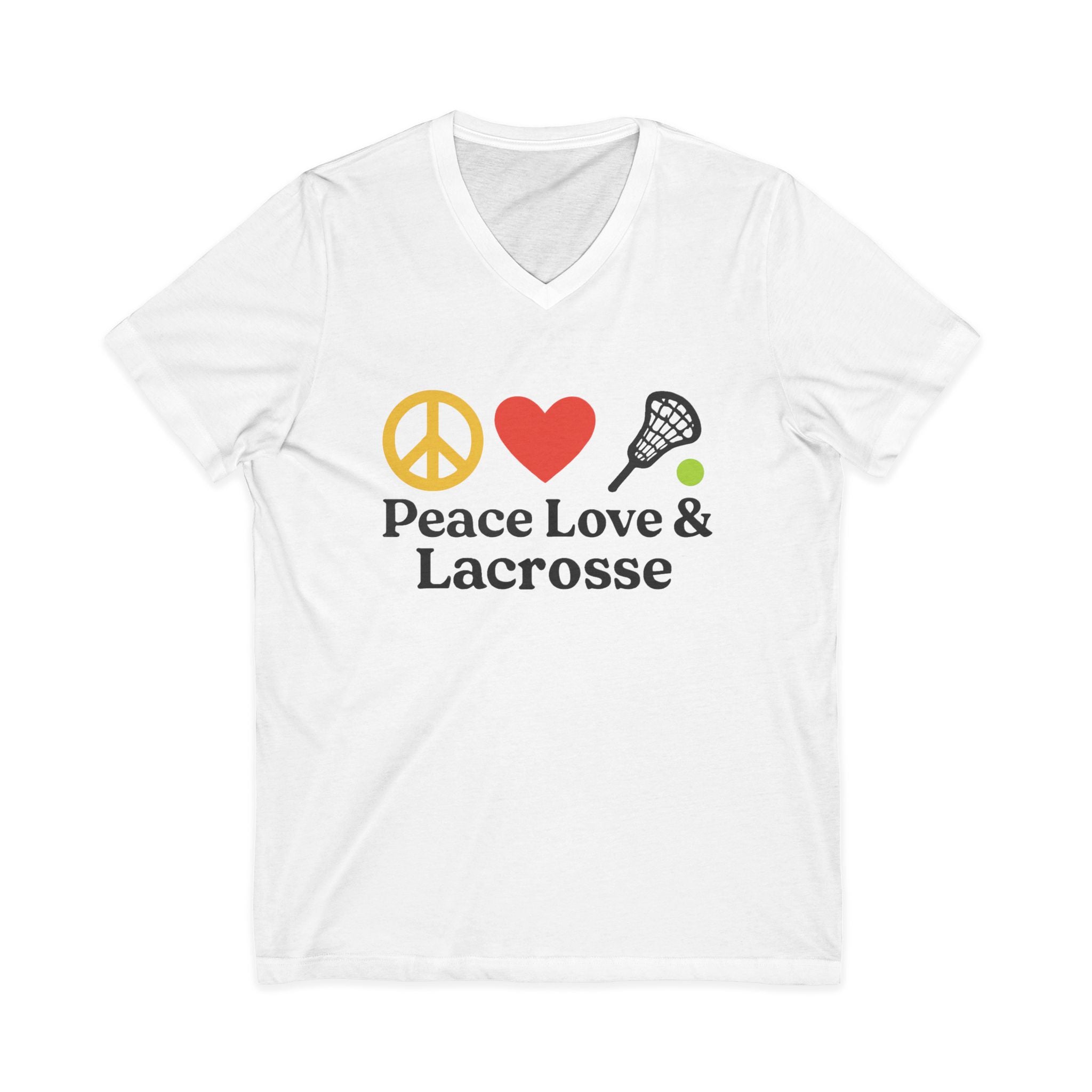 Peace Love & Lacrosse V-Neck Tee