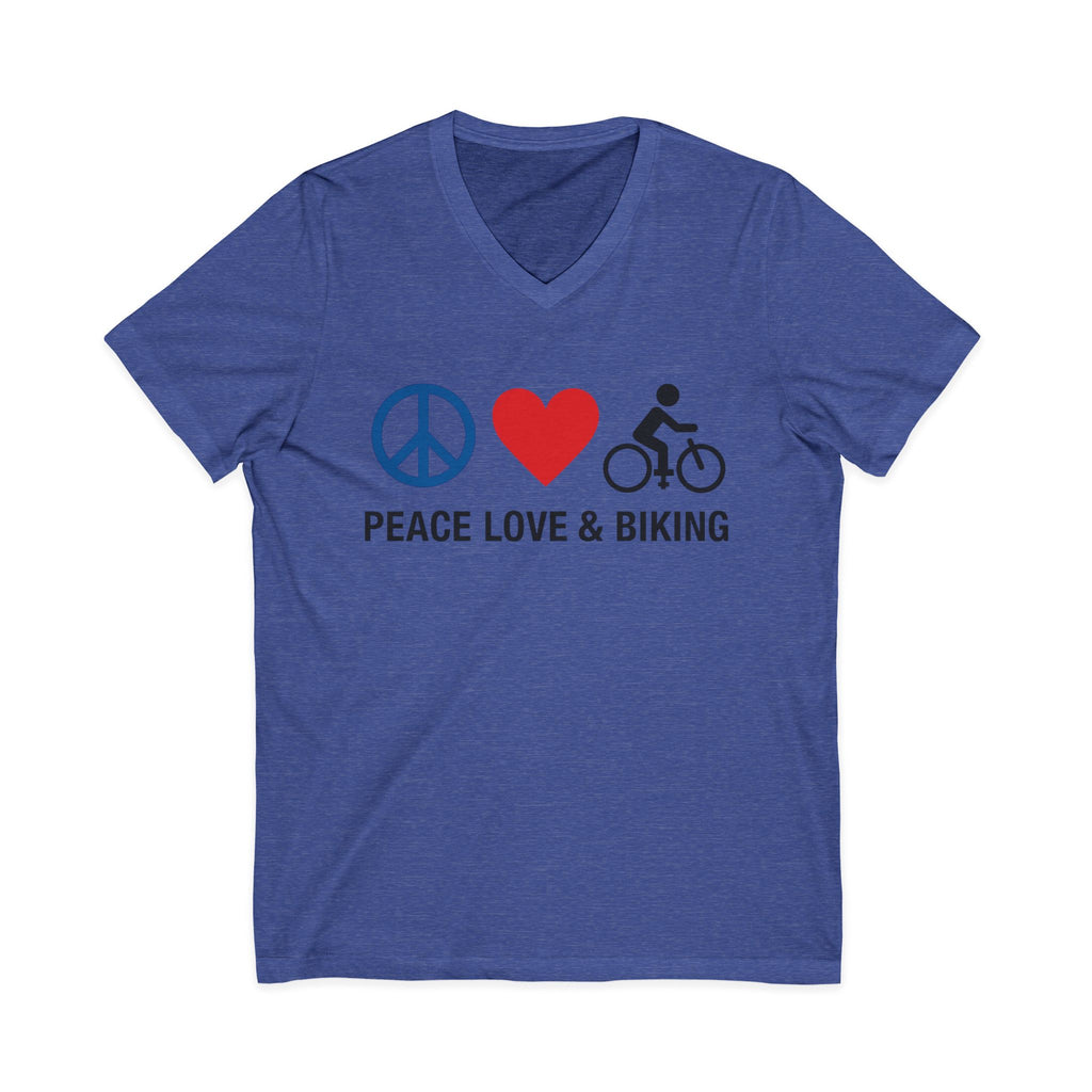 Peace Love & Biking V-Neck Tee