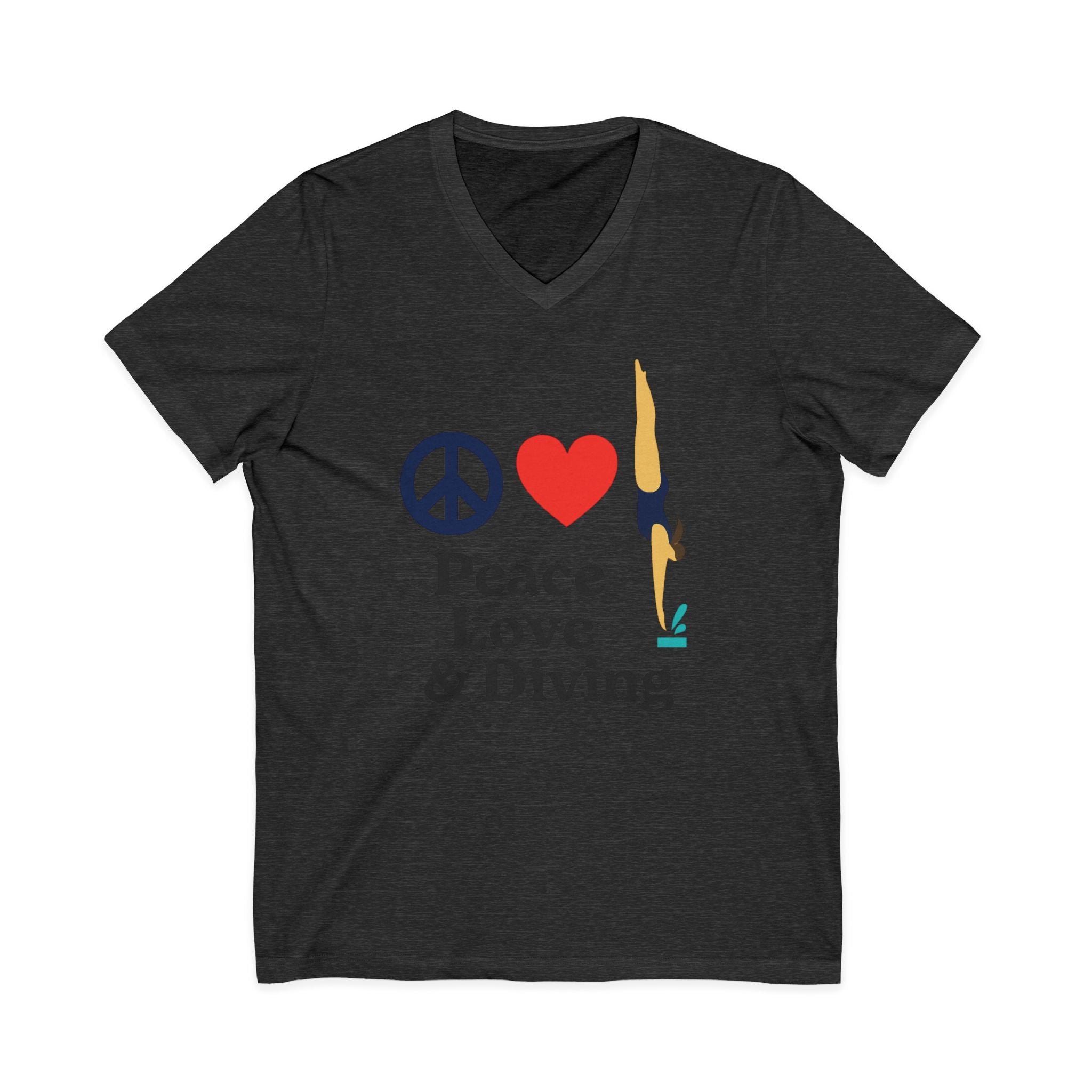 Peace Love & Diving V-Neck Tee