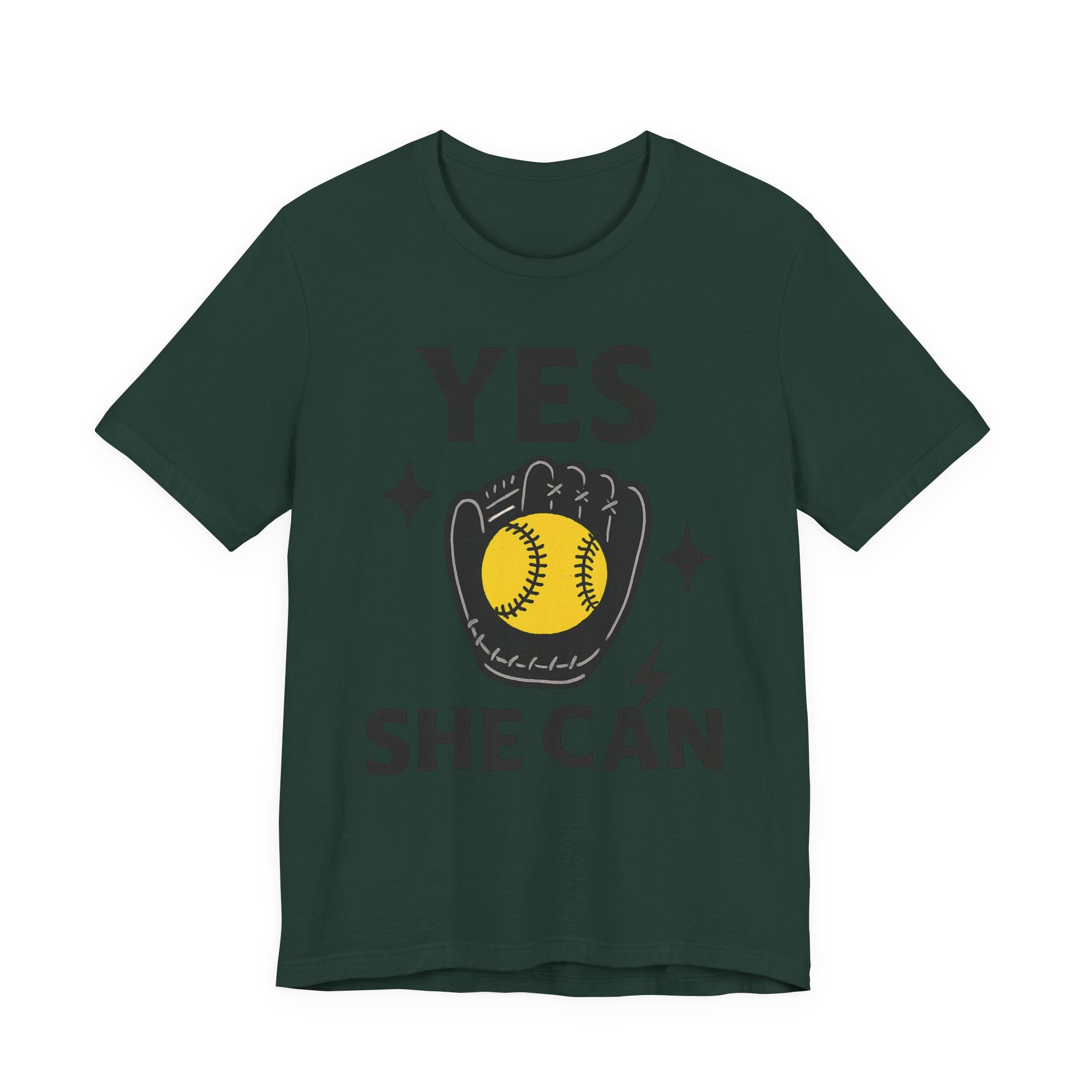 Yes, She Can Softball Unisex Tee