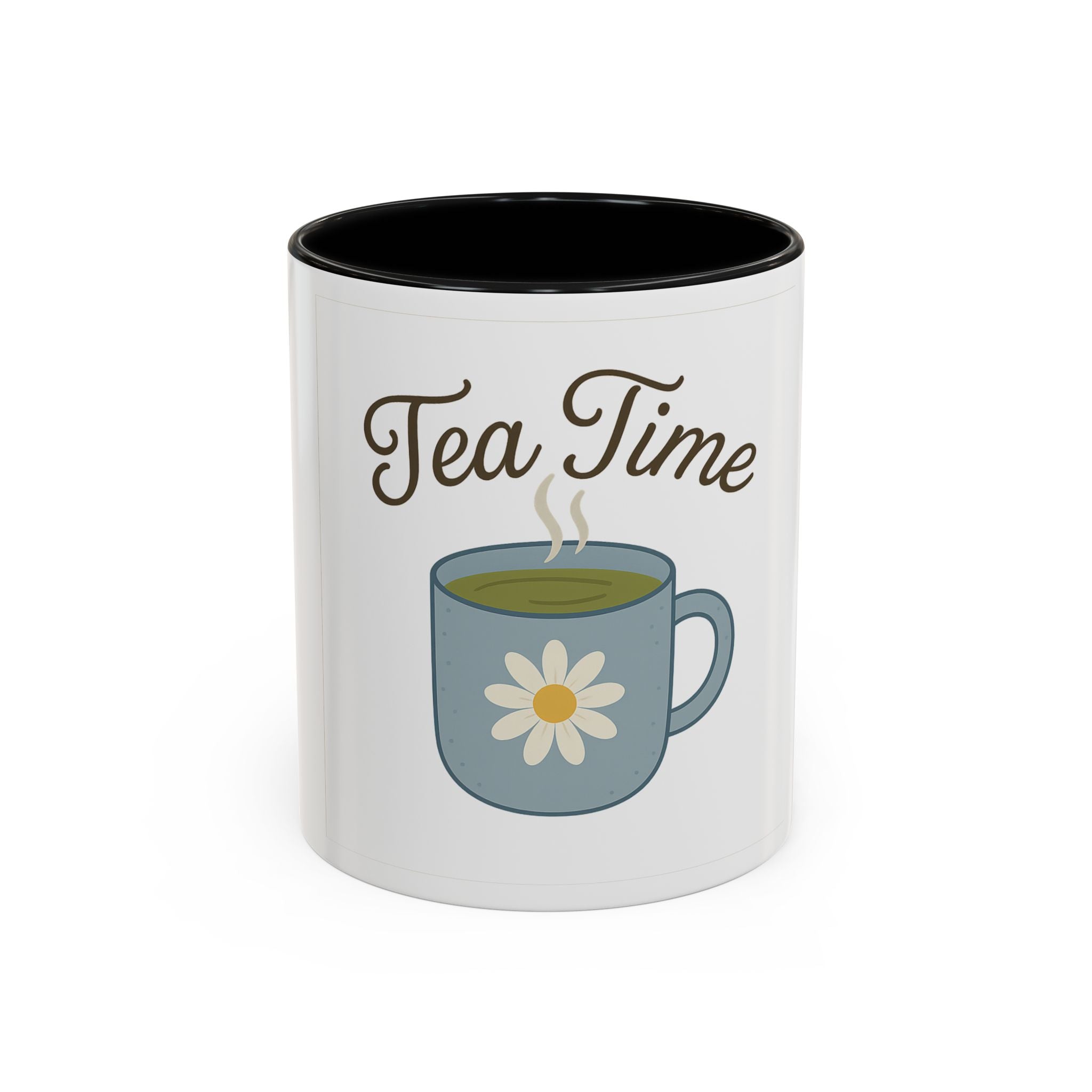 Tea Time Accent Mug – Floral Daisy Tea Cup (11oz & 15oz)