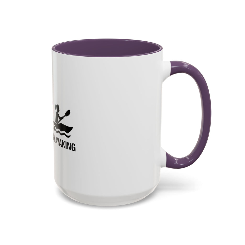 Peace Love & Kayaking Accent Coffee Mug — Kayaker Gift, 11/15oz