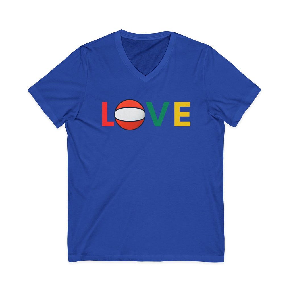 Volleyball Love V-Neck Tee for Sports Lovers