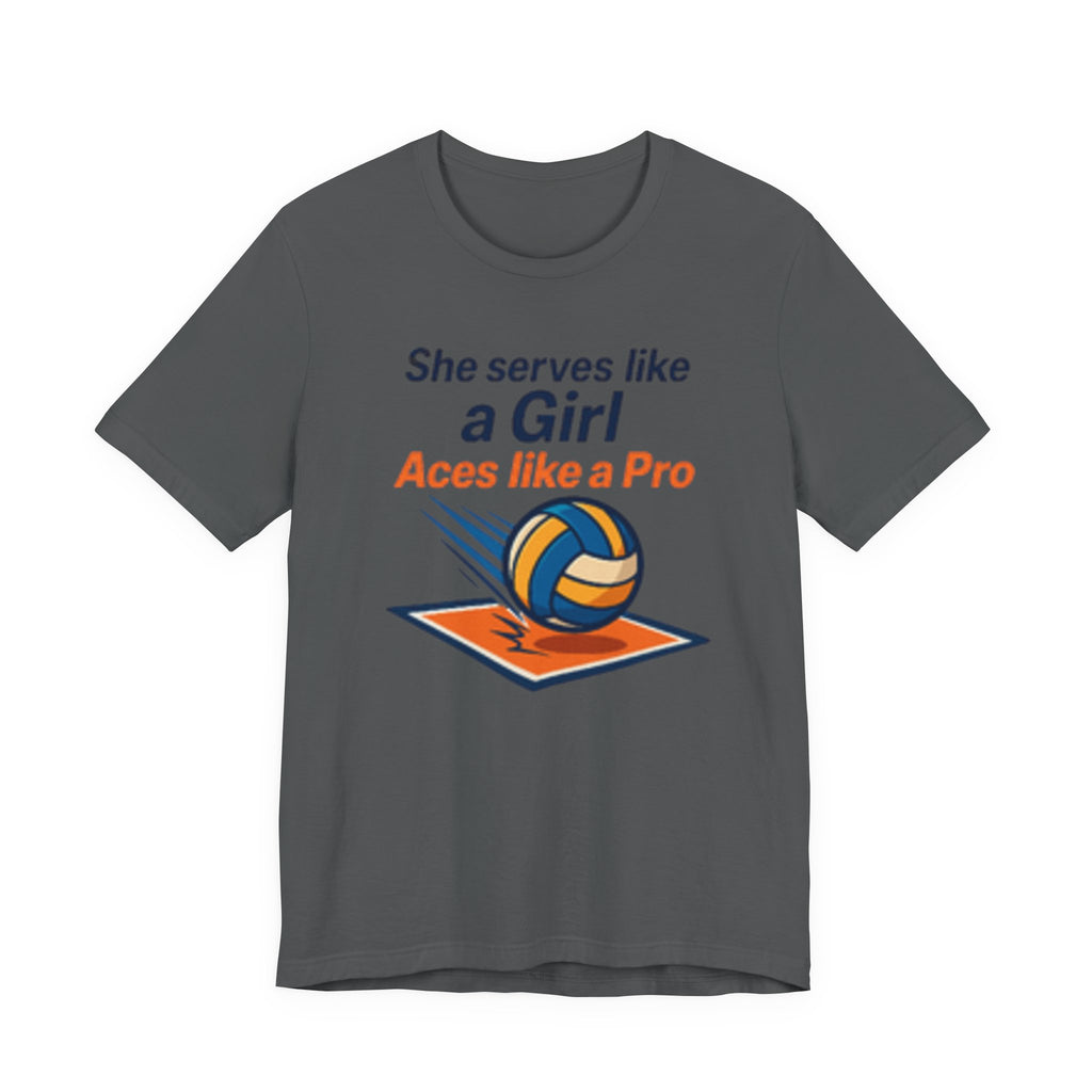 She Serves Like A Girl Tee, Volleyball Shirt