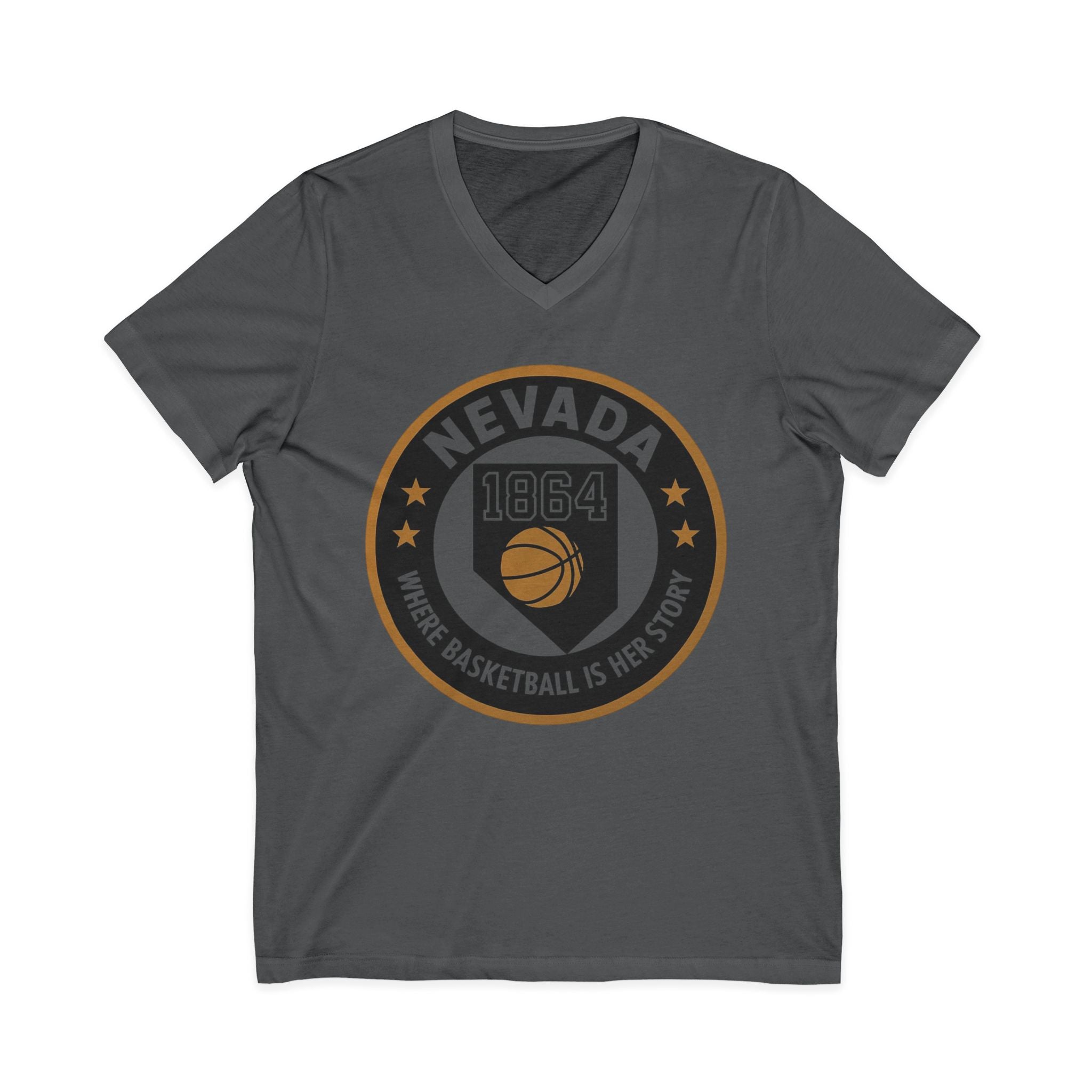 Nevada Basketball V-Neck Tee - Celebrate Your Love for the Game!