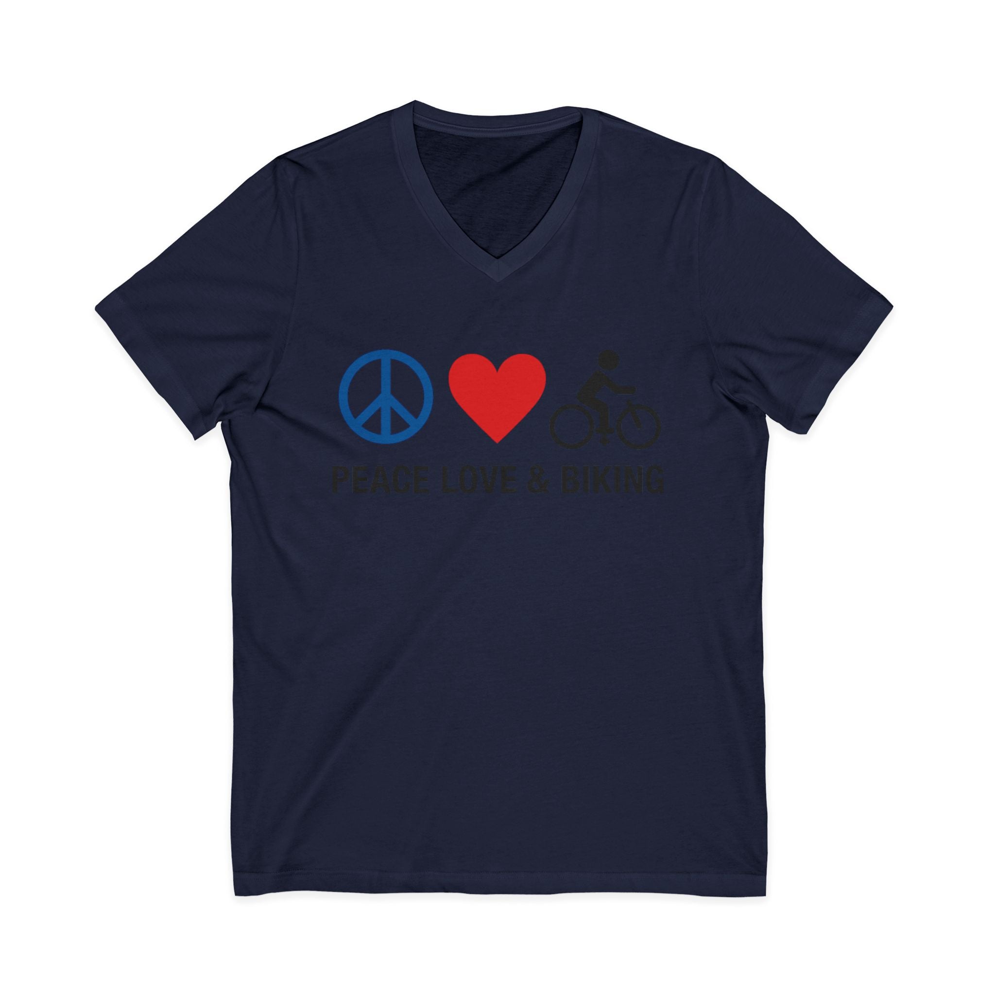 Peace Love & Biking V-Neck Tee