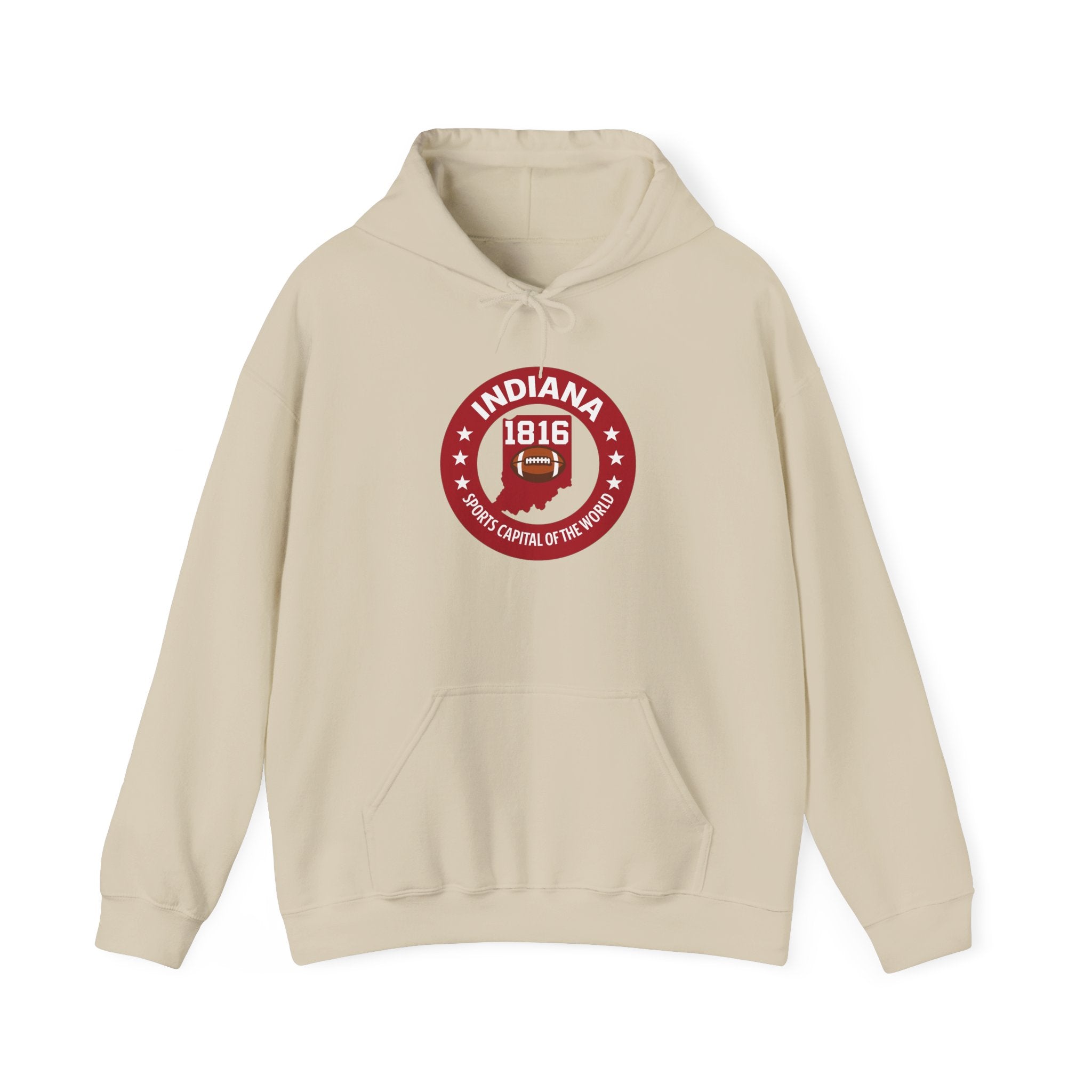 Indiana 1816 Hoodie — State Seal Retro College Sweatshirt