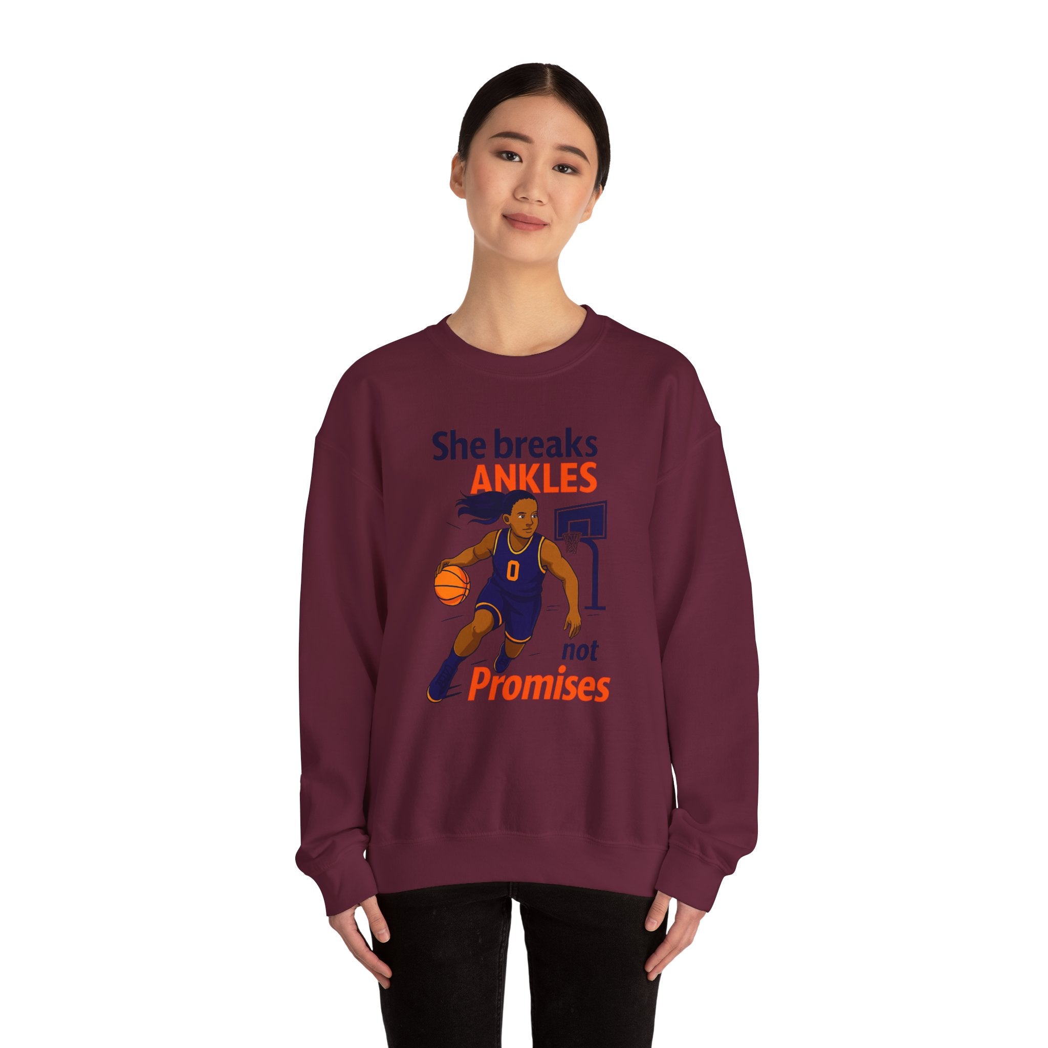 Basketball Sweatshirt, She Breaks Ankles Crewneck