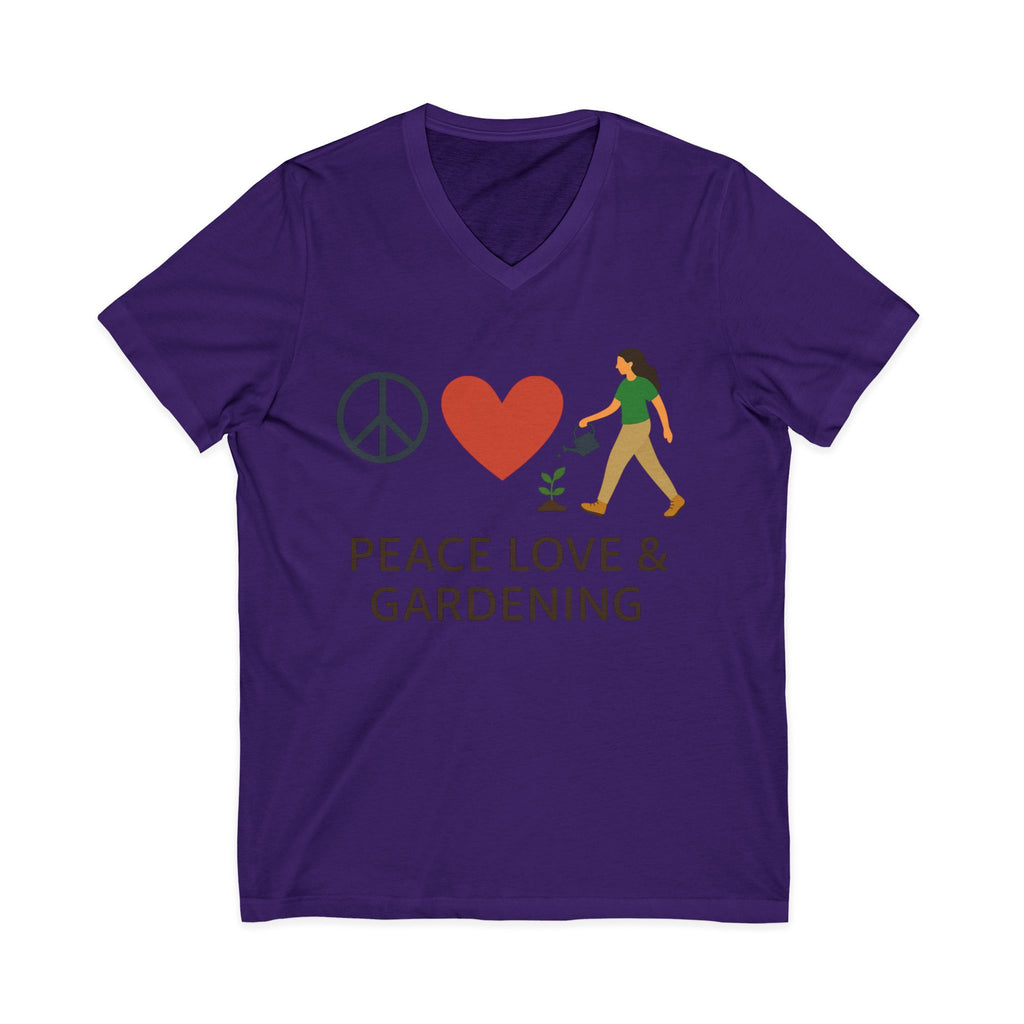 Peace, Love & Gardening V-Neck Tee