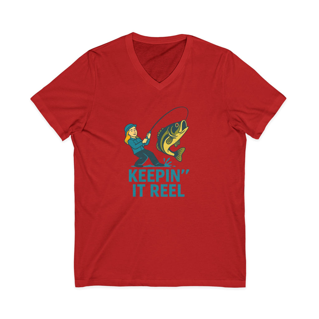 Fishing Humor V-Neck Tee - Keepin' It Reel