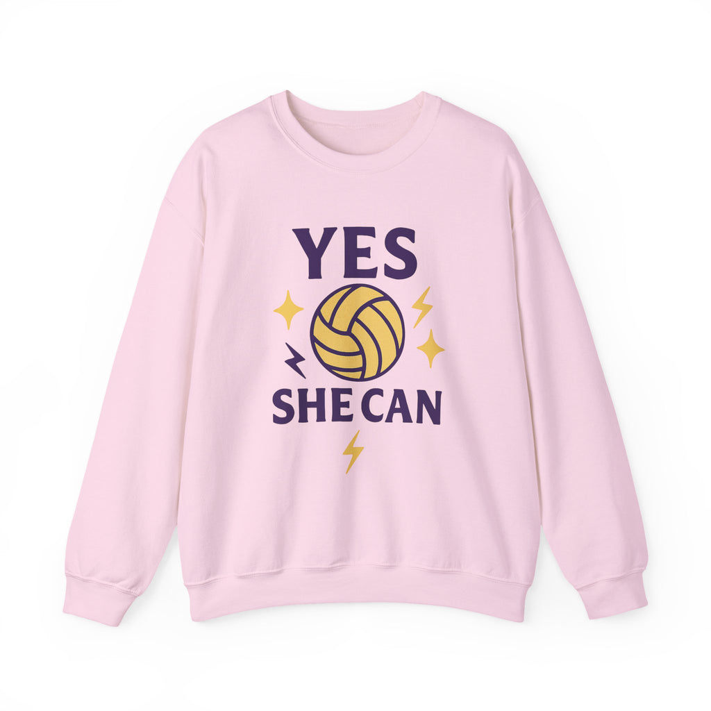 Yes, She Can Volleyball Sweatshirt, Unisex Crewneck
