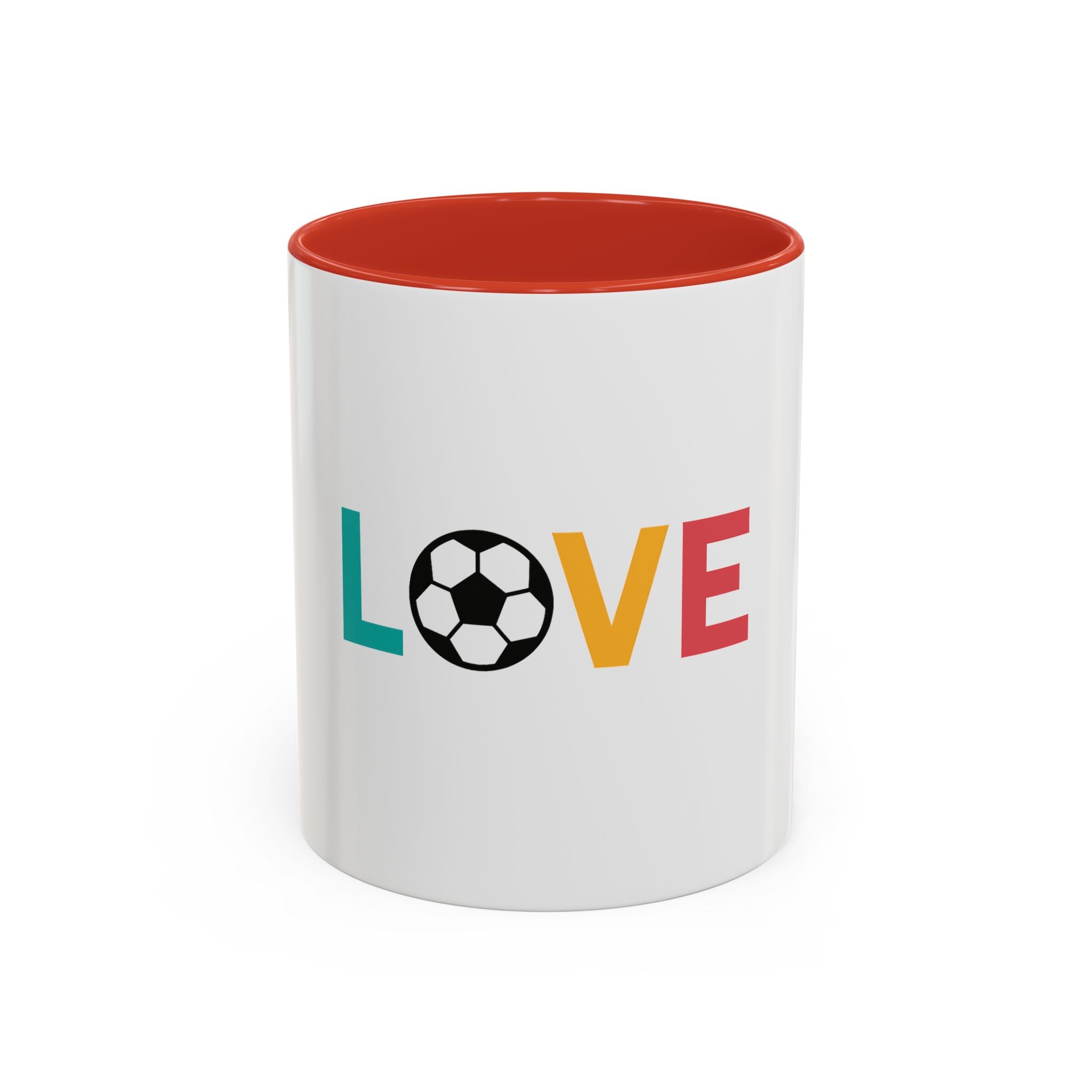 Love Soccer Accent Coffee Mug, Personalized Gift for Soccer Fans