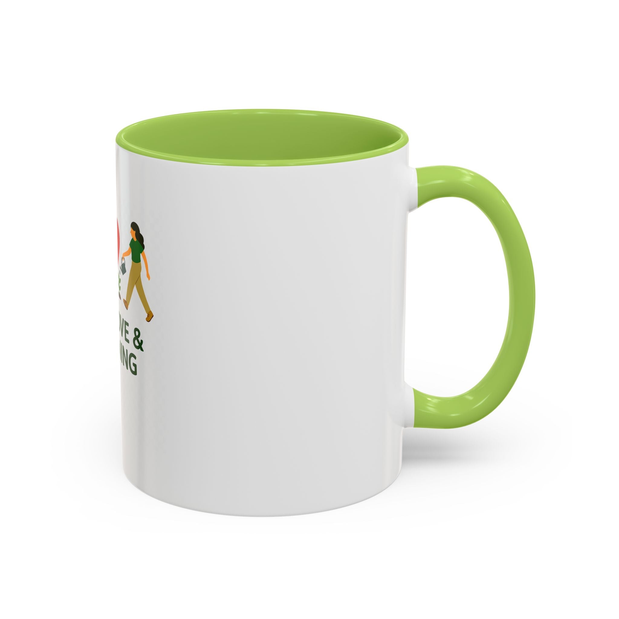 Peace, Love & Gardening Accent Coffee Mug — Gardener Gift (11/15oz)