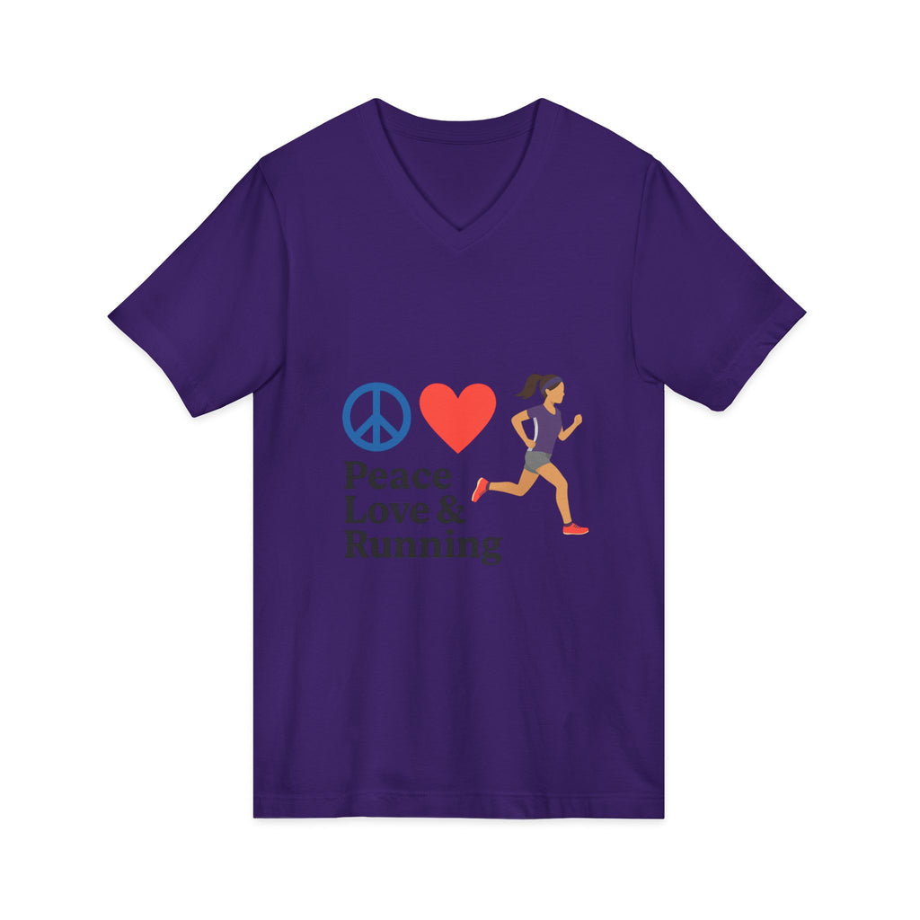 Peace Love & Running V-Neck Tee