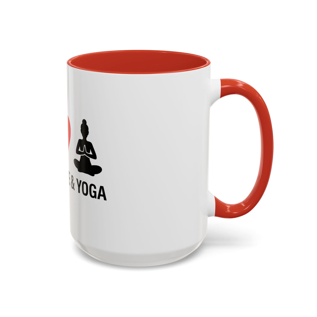 Peace Love & Yoga Accent Coffee Mug