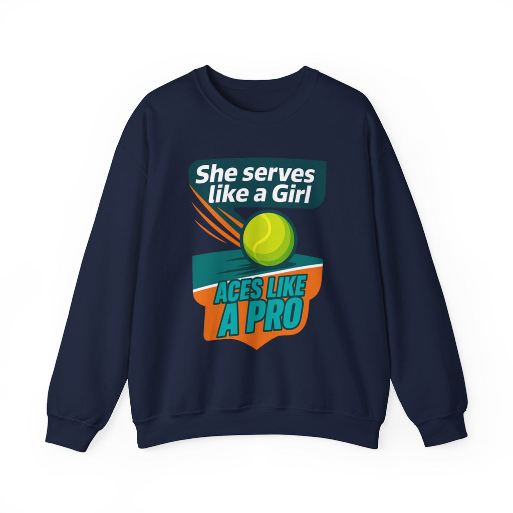 She Serves Like A Girl Sweatshirt, Unisex Crewneck