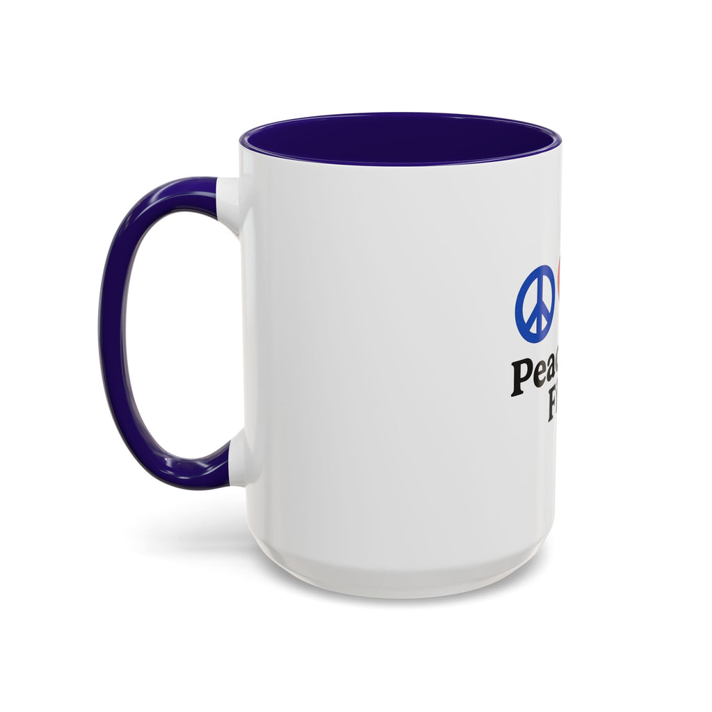 Peace, Love & Fishing Mug - Colorful Ceramic Coffee Cup for Anglers
