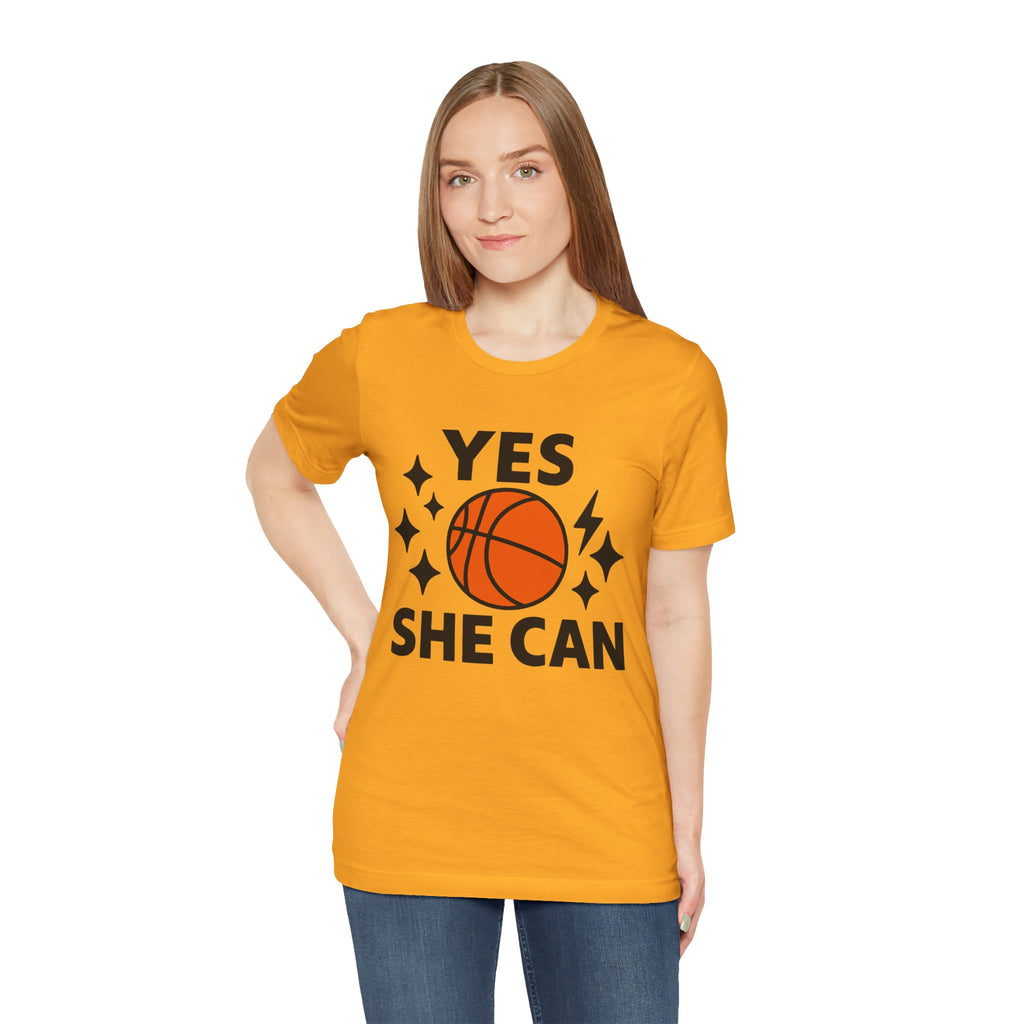 Yes, She Can Basketball Unisex Tee