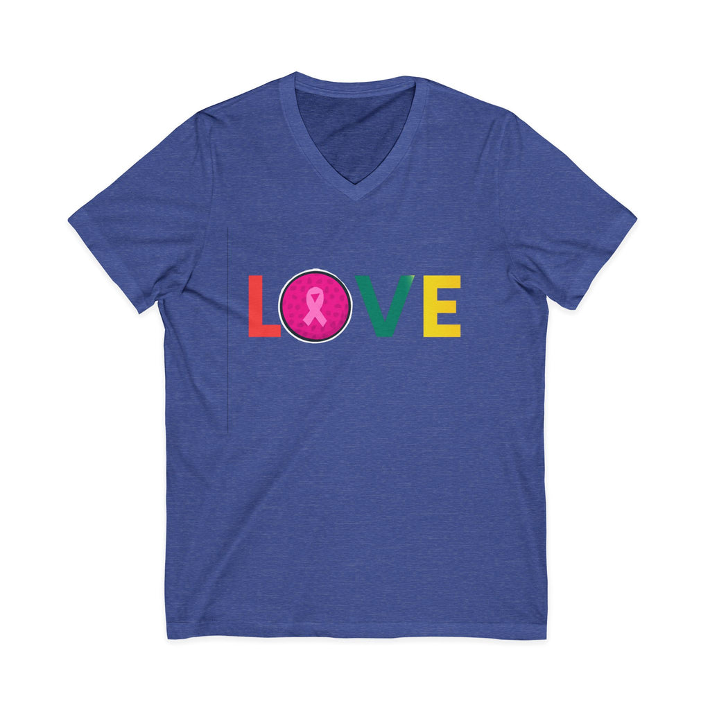 Love V-Neck Tee for Breast Cancer Awareness