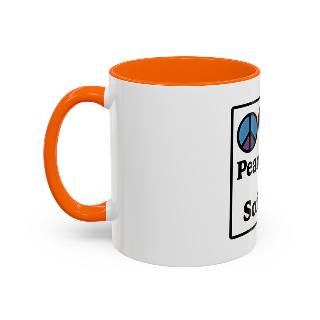 Peace Love Softball Coffee Mug, Sporty Mug for Softball Fans