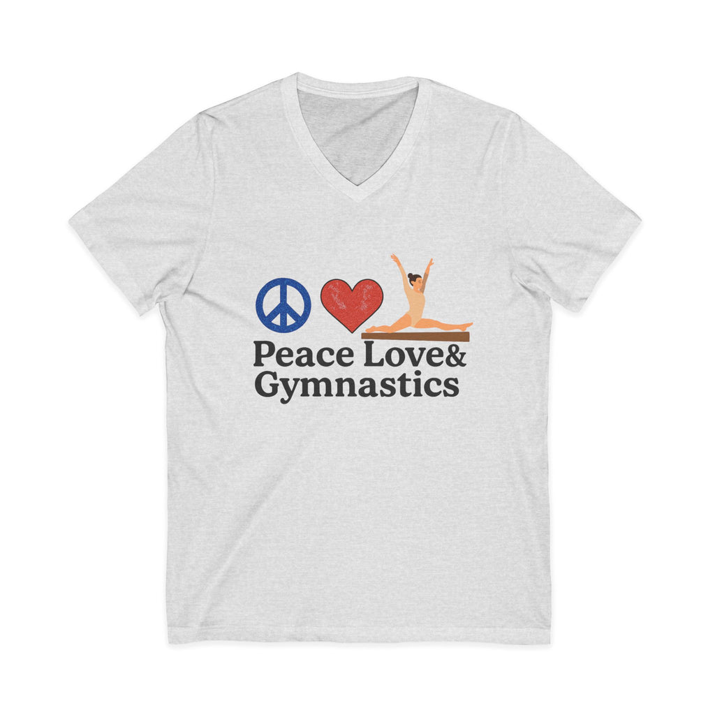 Peace, Love & Gymnastics V-Neck Tee