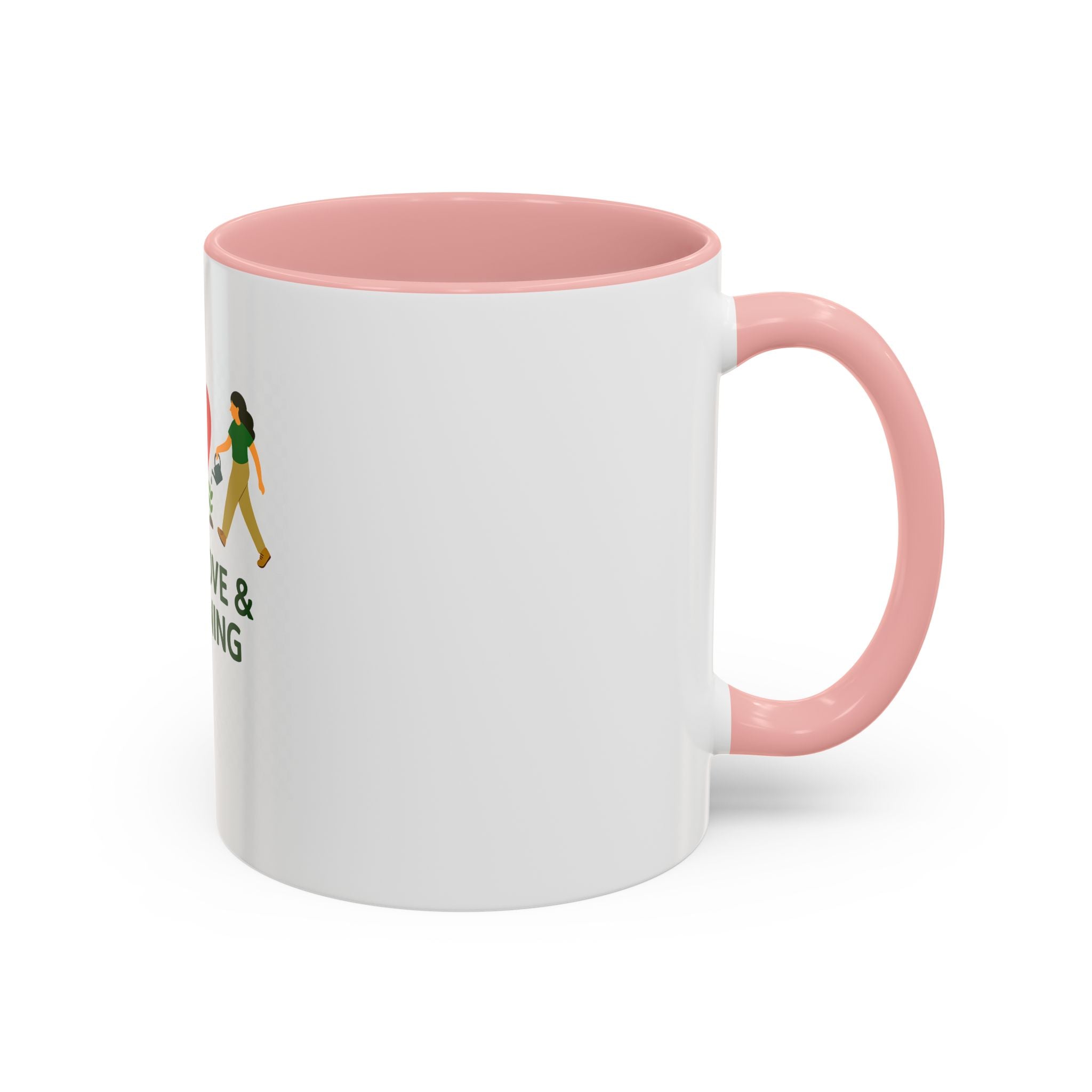 Peace, Love & Gardening Accent Coffee Mug — Gardener Gift (11/15oz)