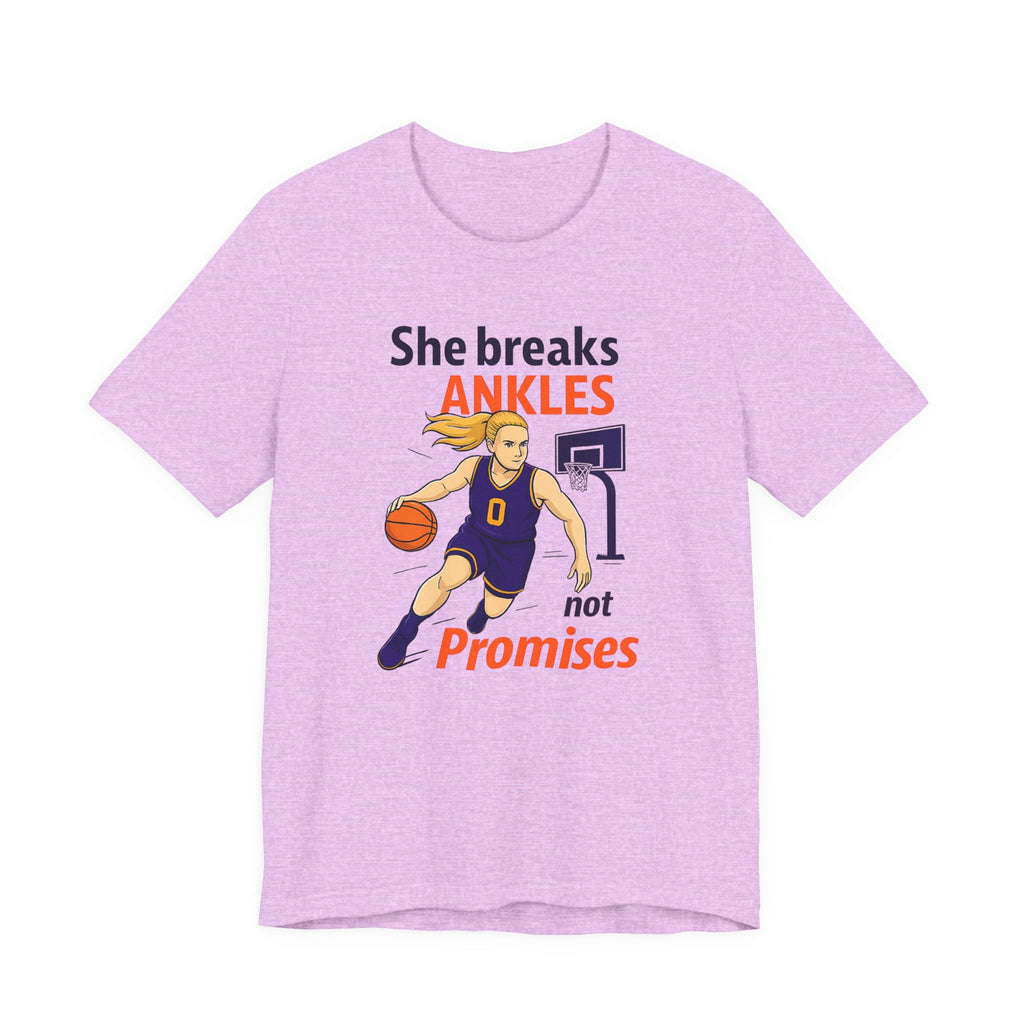 She Breaks Ankles Not Promises Basketball Tee
