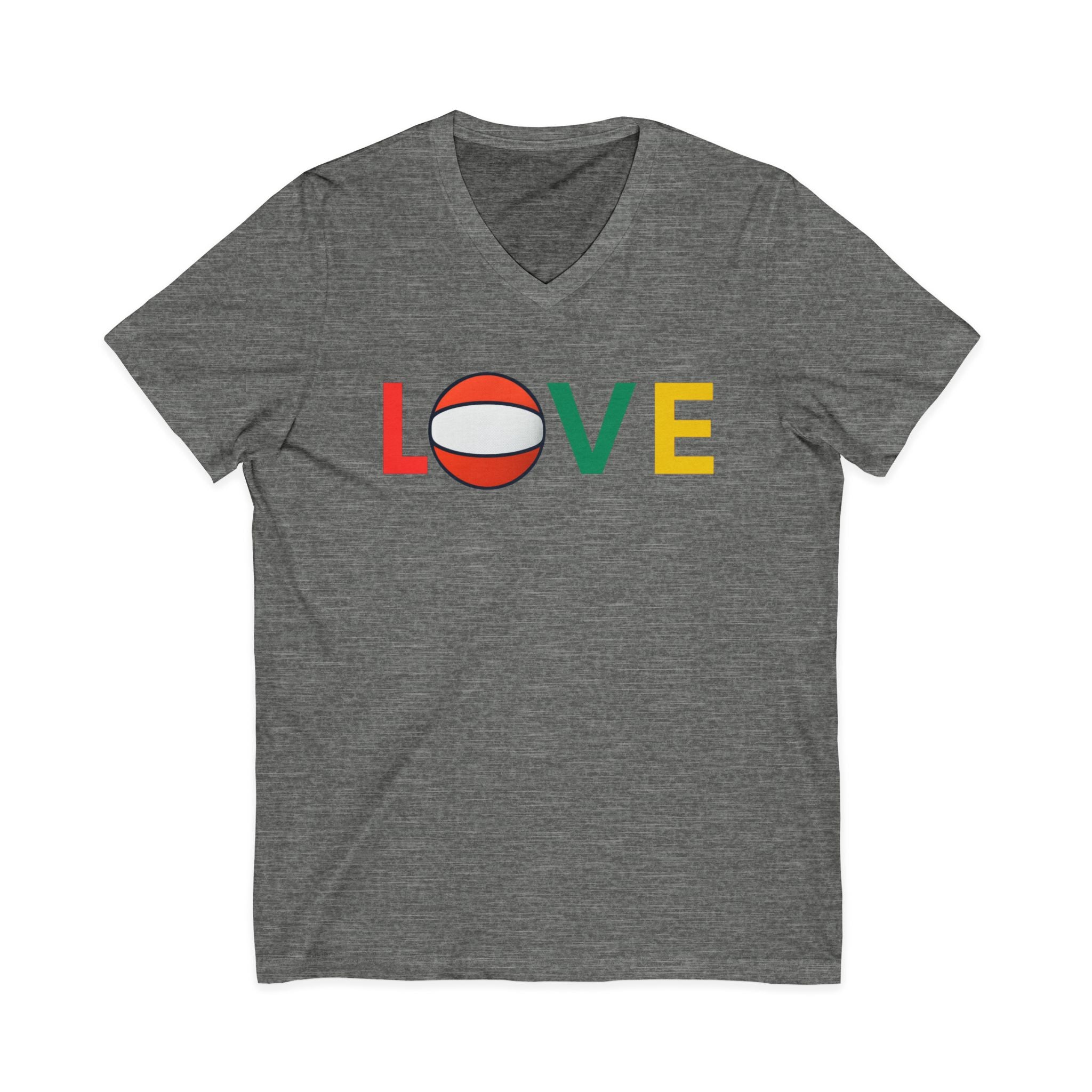 Volleyball Love V-Neck Tee for Sports Lovers
