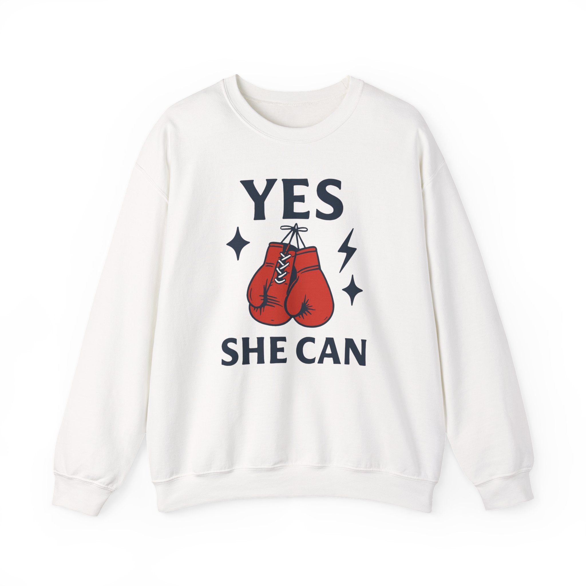 Yes, She Can Boxing Sweatshirt, Unisex Crewneck