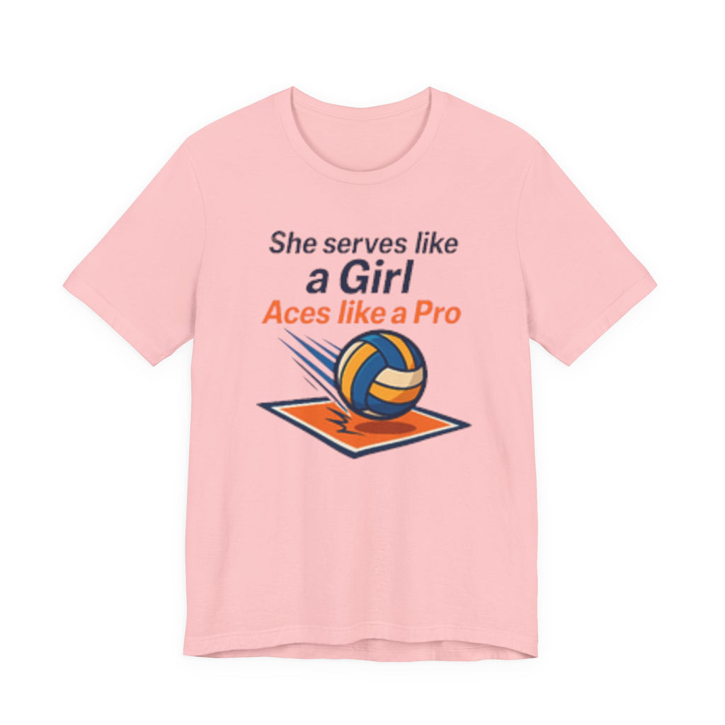 She Serves Like A Girl Tee, Volleyball Shirt