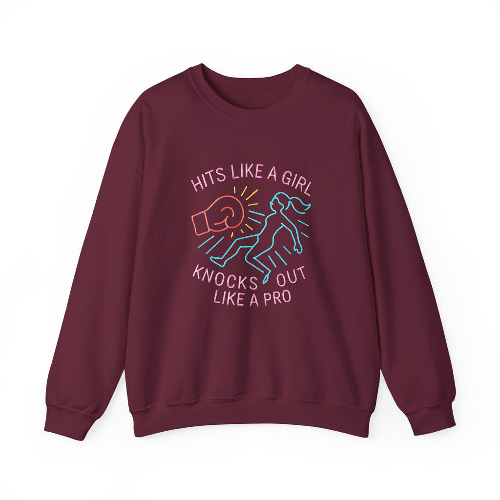 Empowering Crewneck Sweatshirt | Hits Like a Girl Design