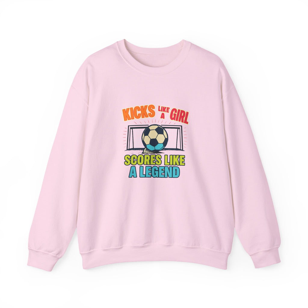 Unisex Soccer Sweatshirt, Kicks Like a Girl