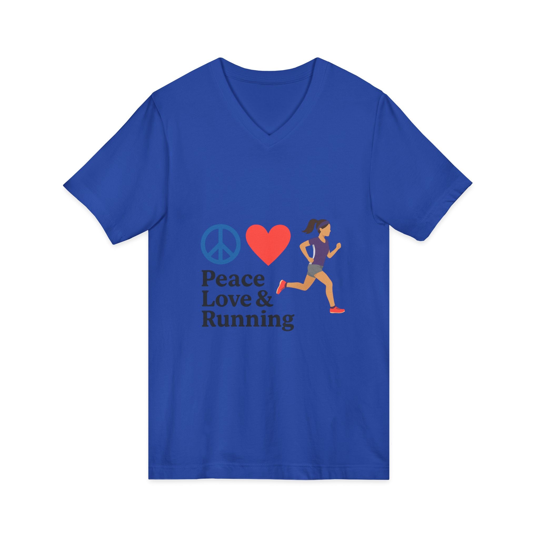 Peace Love & Running V-Neck Tee
