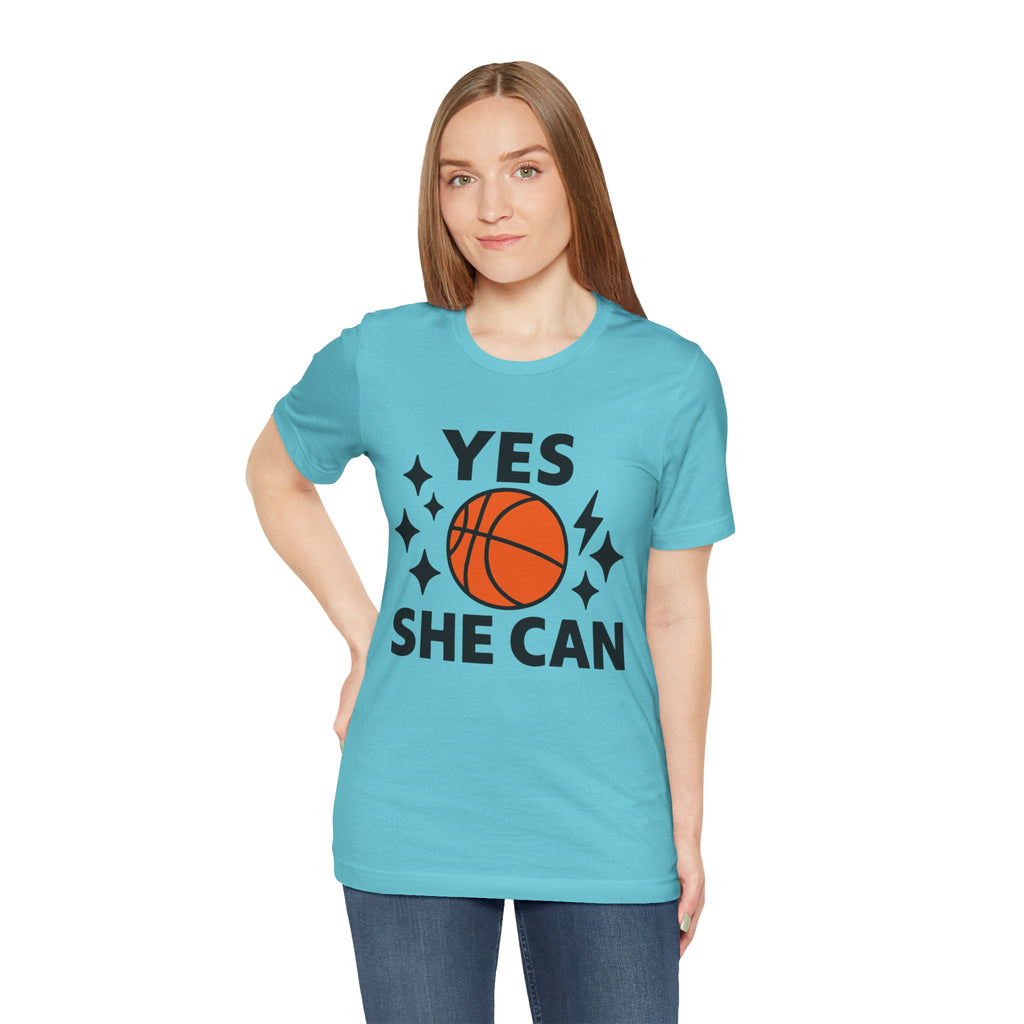 Yes, She Can Basketball Unisex Tee