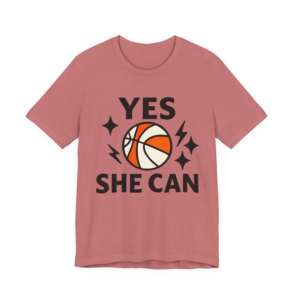 Yes, She Can Basketball Unisex Tee