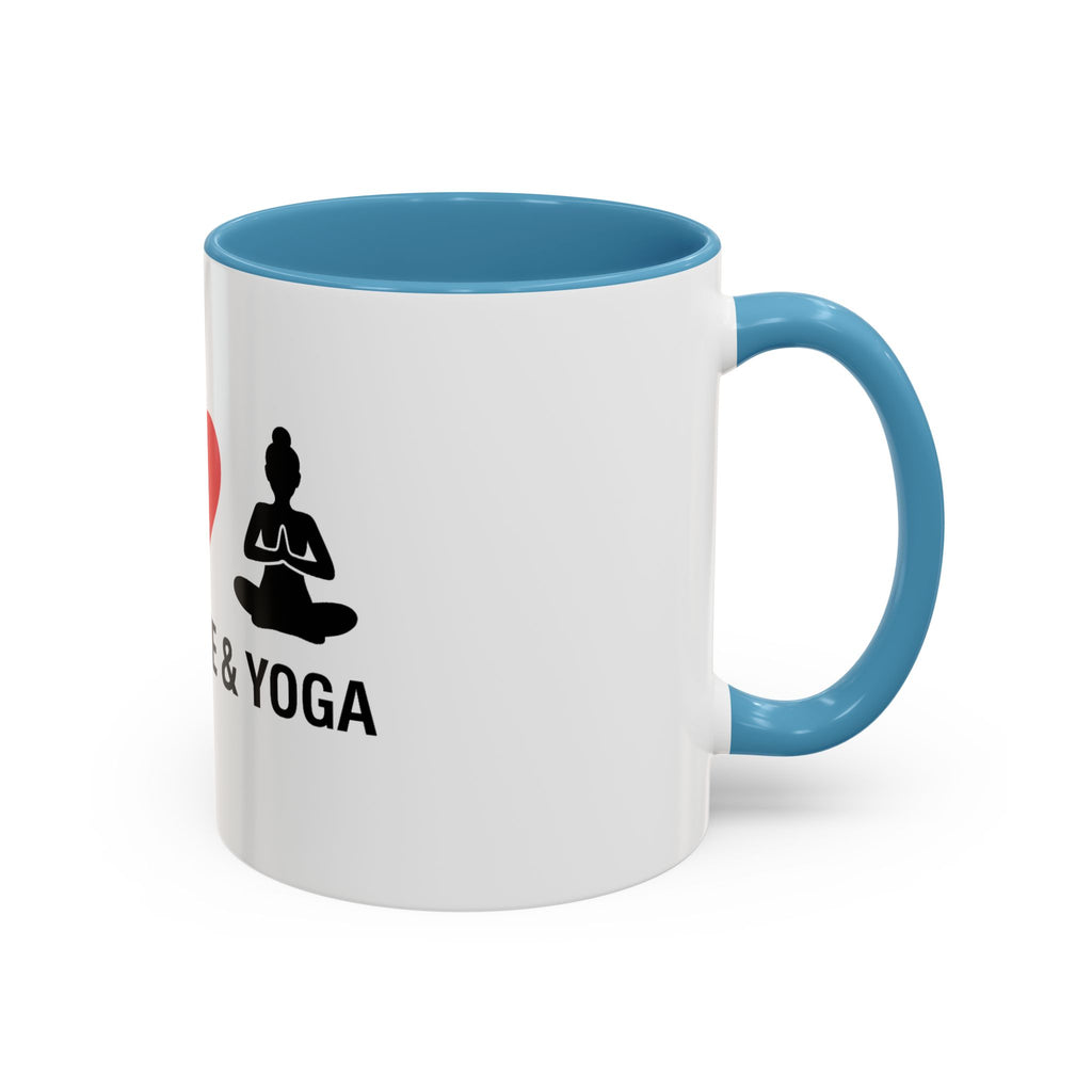 Peace Love & Yoga Accent Coffee Mug