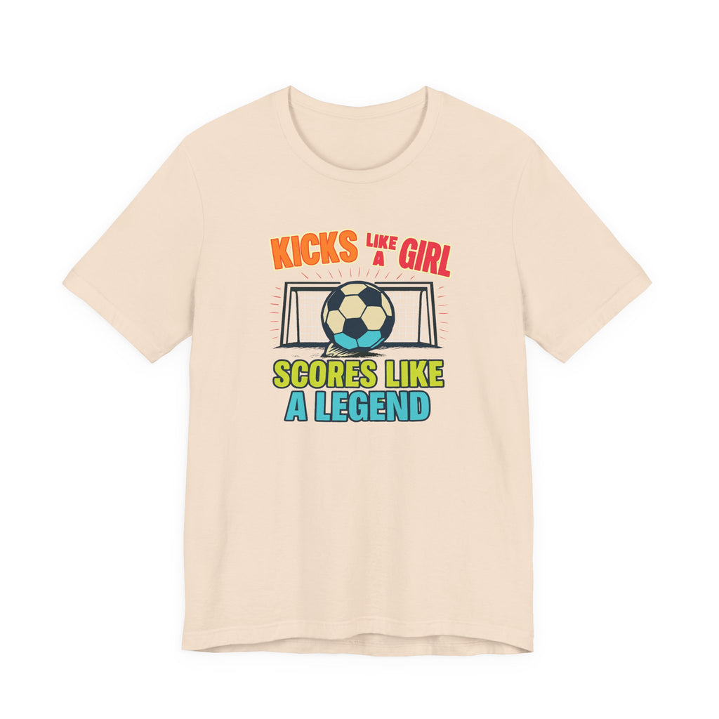 Soccer Inspired Fun Tee - Kicks Like A Girl