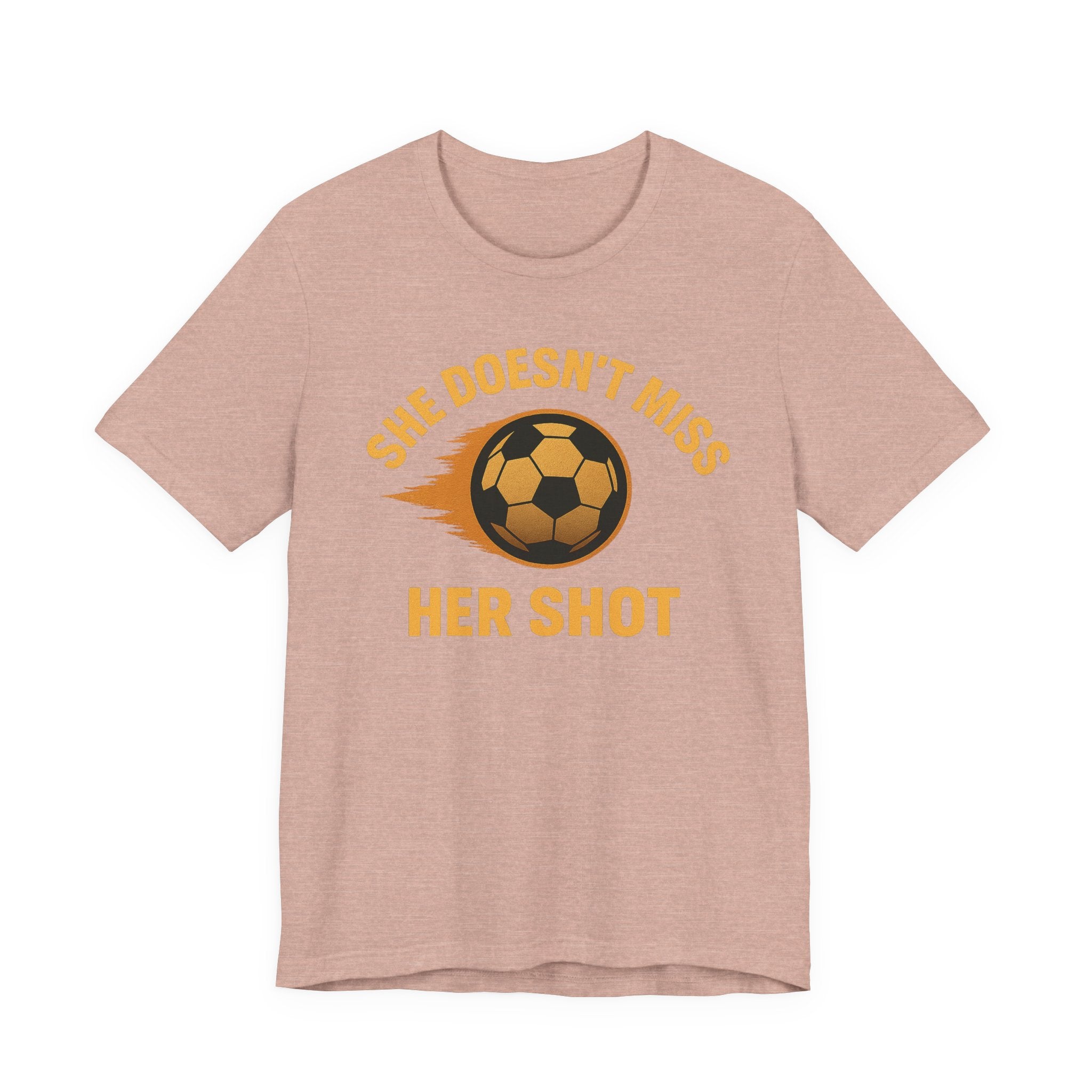 Soccer Motivational Tee - She Doesn't Miss Her Shot