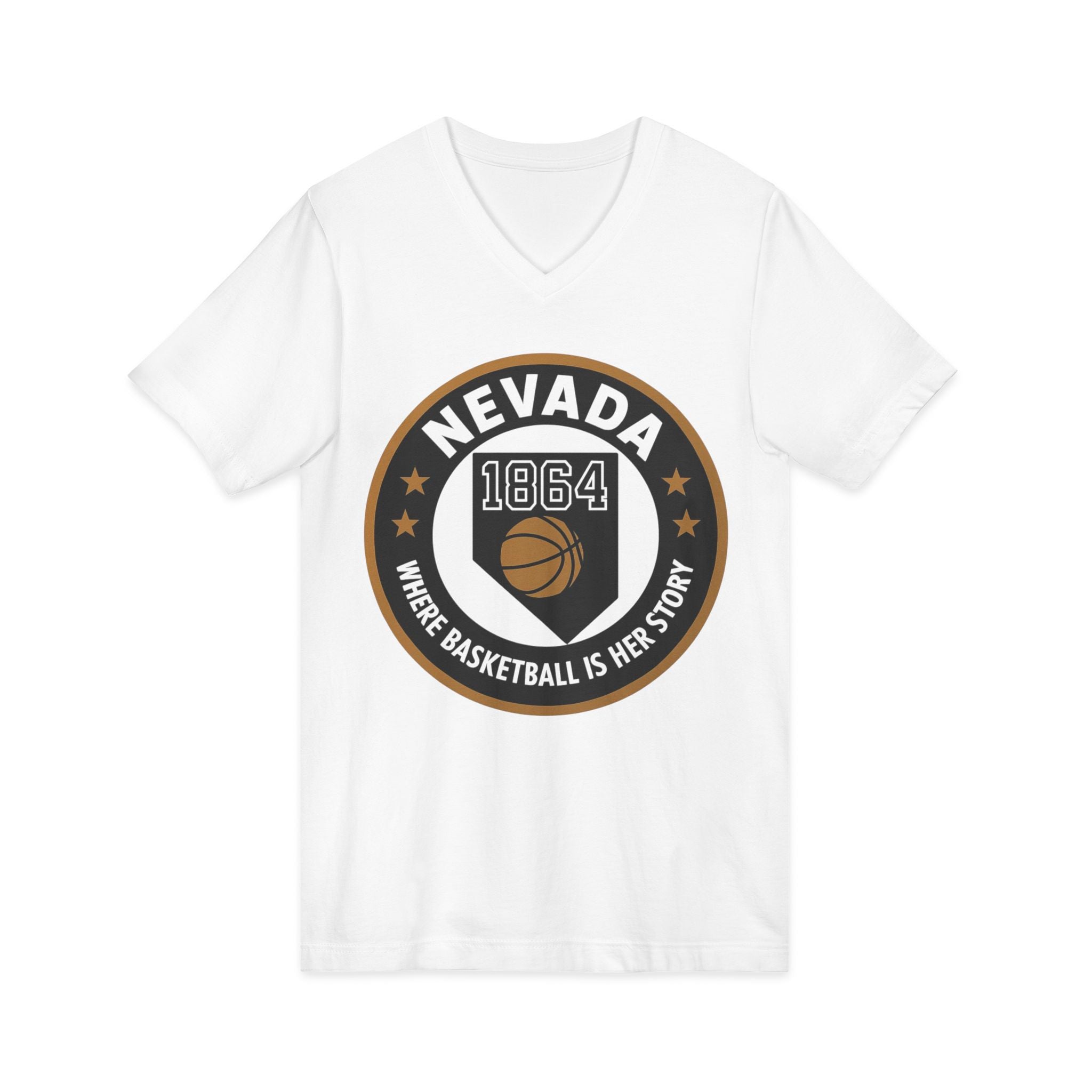 Nevada Basketball V-Neck Tee - Celebrate Your Love for the Game!