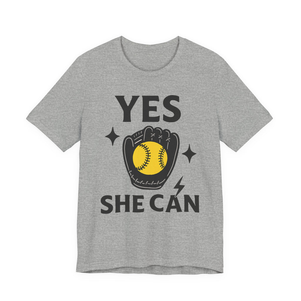 Yes, She Can Softball Unisex Tee