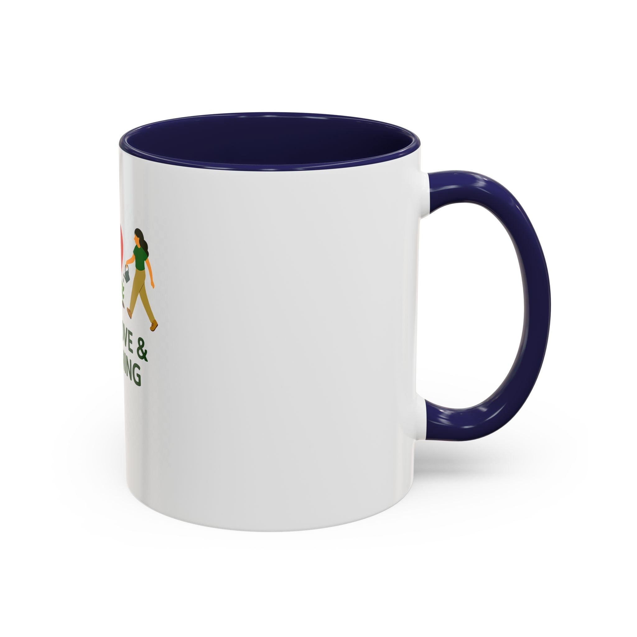 Peace, Love & Gardening Accent Coffee Mug — Gardener Gift (11/15oz)