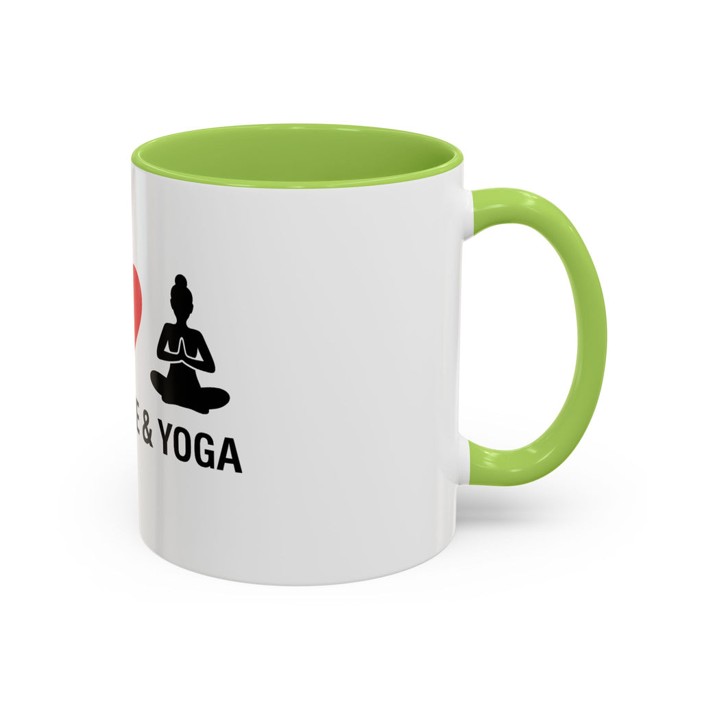 Peace Love & Yoga Accent Coffee Mug