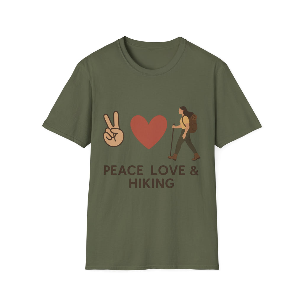 Peace Love & Hiking Unisex Softstyle T-Shirt