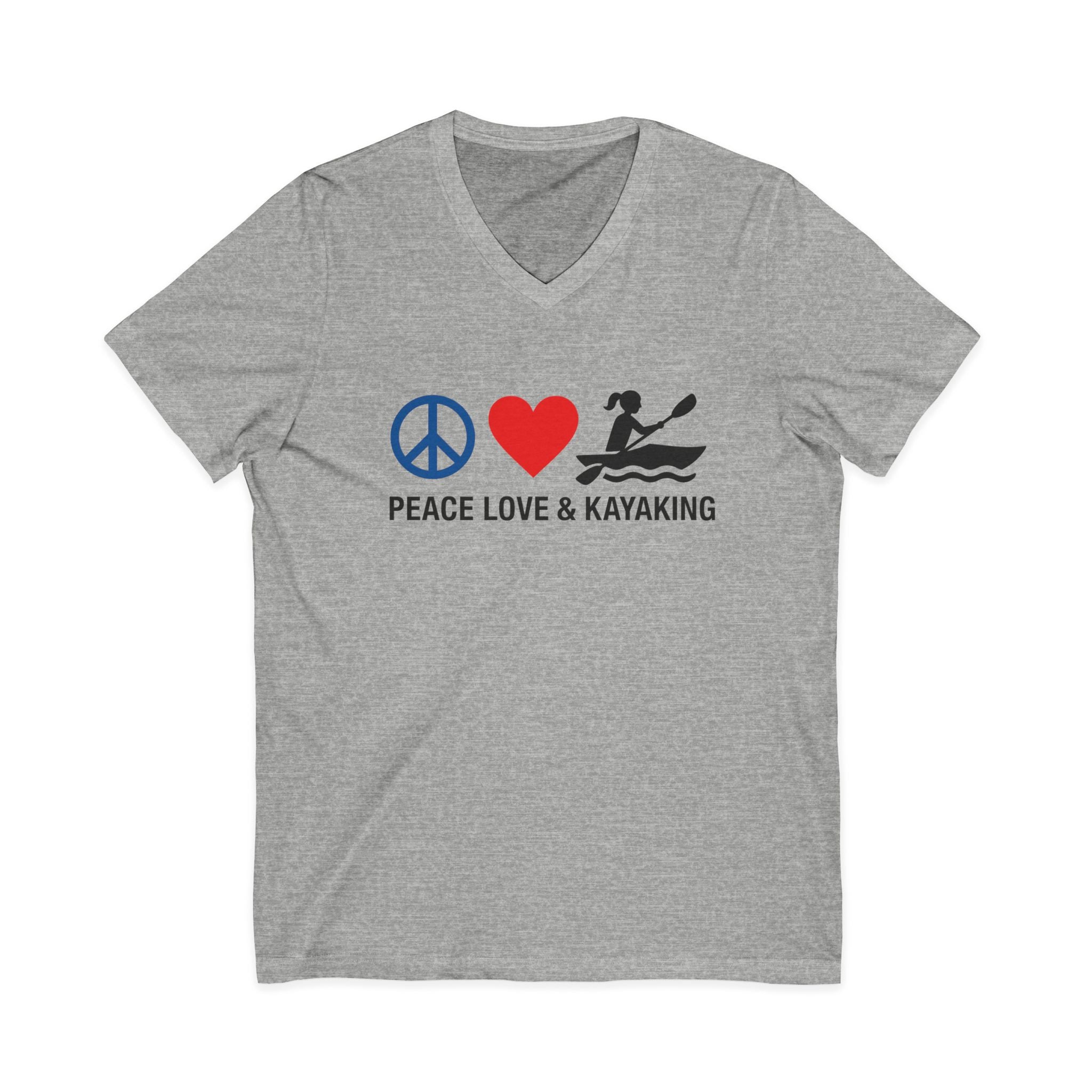 Peace Love & Kayaking V-Neck T-Shirt