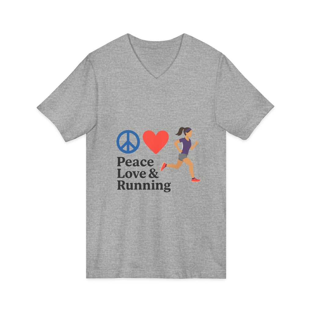 Peace Love & Running V-Neck Tee